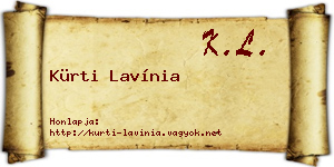 Kürti Lavínia névjegykártya